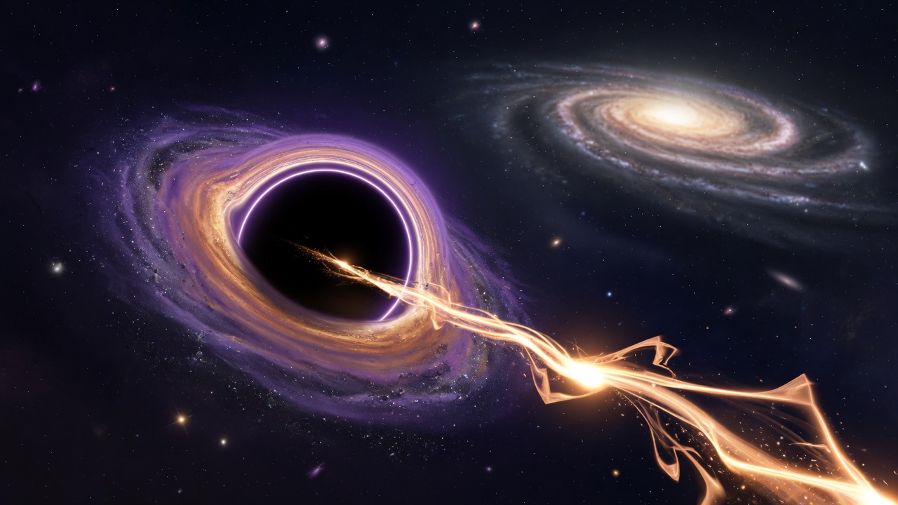 Artist view of a wandering black hole shredding a star far from a galaxy core