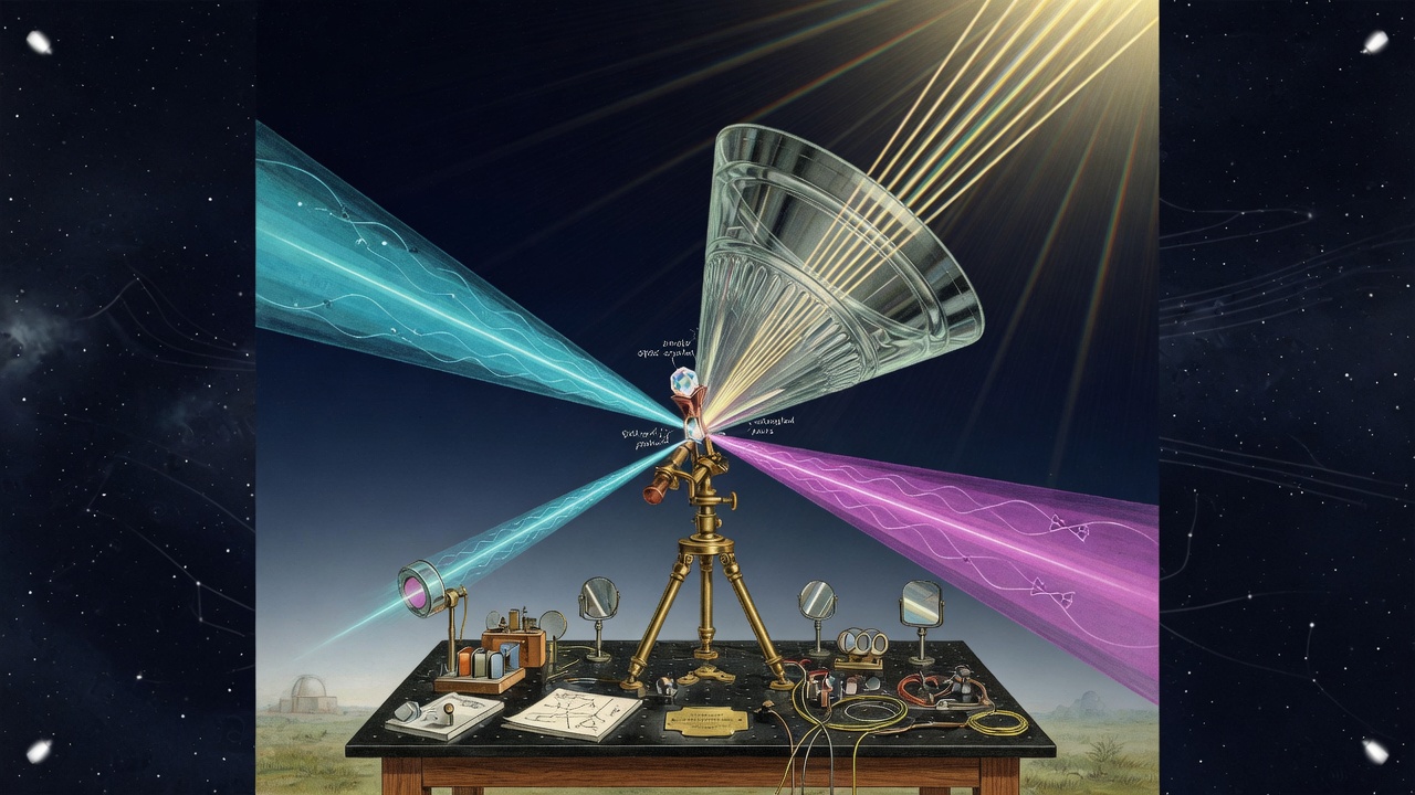 Solar concentrator feeding a crystal that emits entangled photons