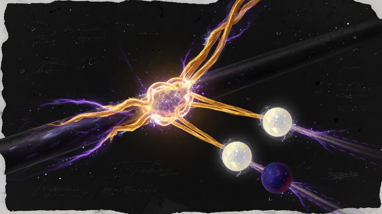Y-shaped gluon junction holding three quarks in a proton collision